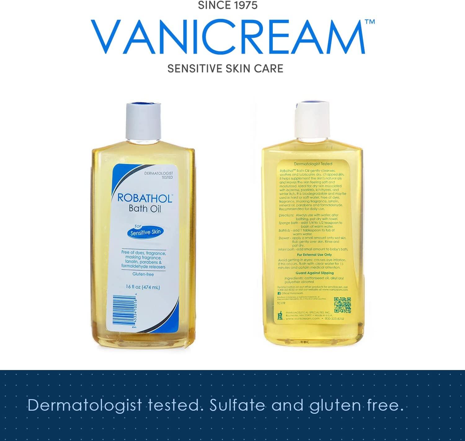 Vanicream RoBathol Bath Oil 16 fl oz FragranceFree Formula to Help