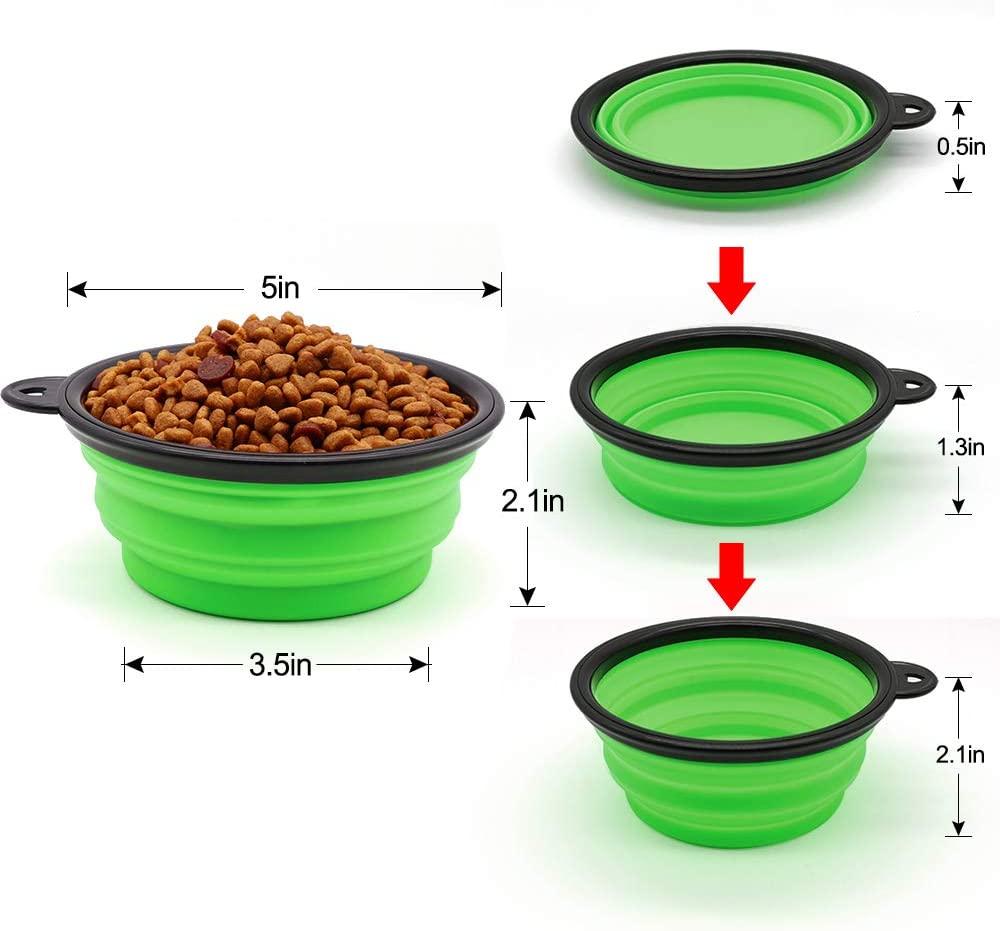 2 Collapsible food and water bowls with caribiner