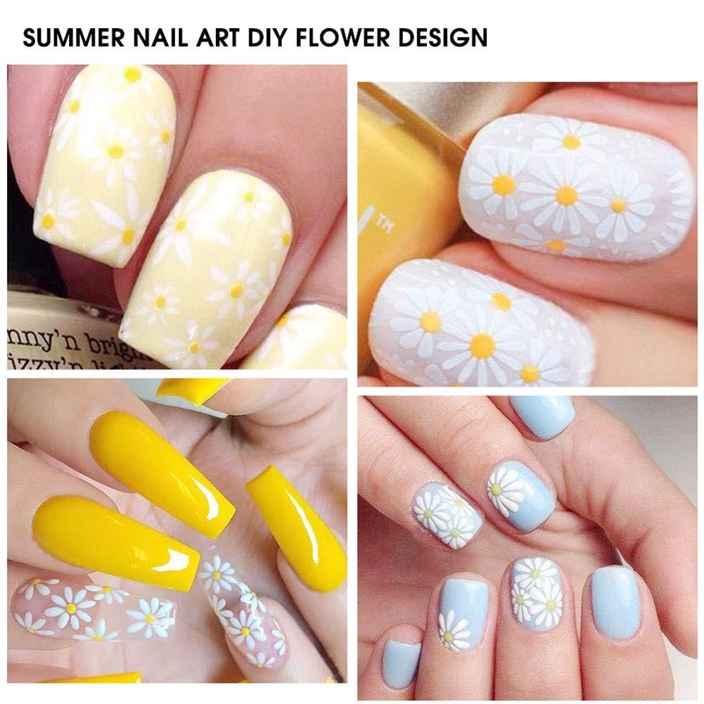 yellow and white daisy nails | ShopLook