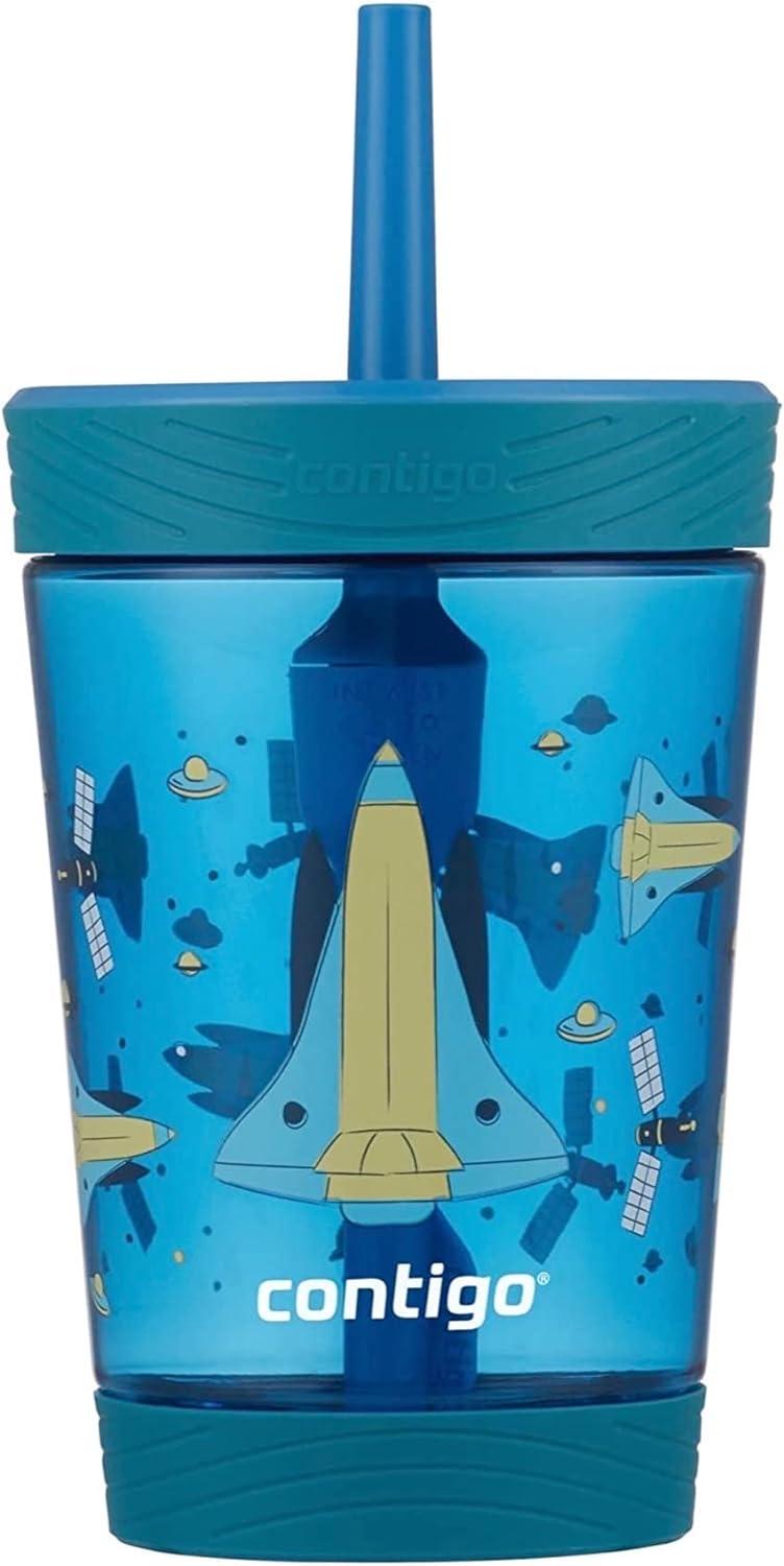 Contigo Kids Spill-Proof Stainless Steel 12oz Tumbler with Straw and  Thermalock Lid Blue Raspberry Cosmos & Kids Spill-Proof 14oz Tumbler with  Straw and BPA Free Plastic Gummy Spaceship