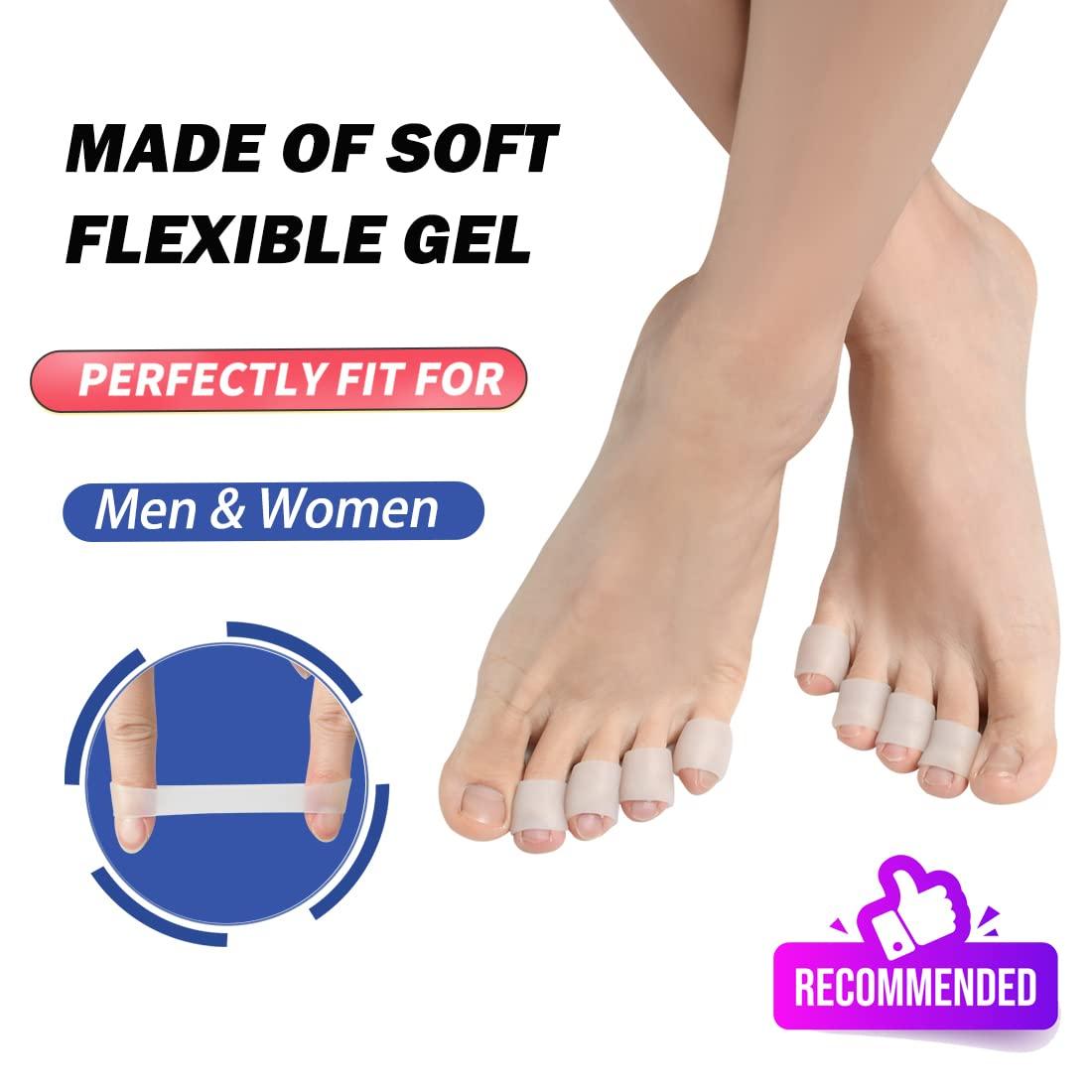 Gel Toe Protectors 20 PCS Open Toe Sleeves for Pinky Toe Bunion