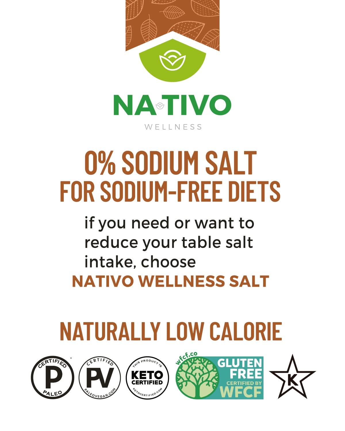 0% Sodium Salt Substitute - NaTivo Wellness - Salt Alternative - Gluten  Free - Low in Calories - Reduce your daily Sodium intake - With Natural  food