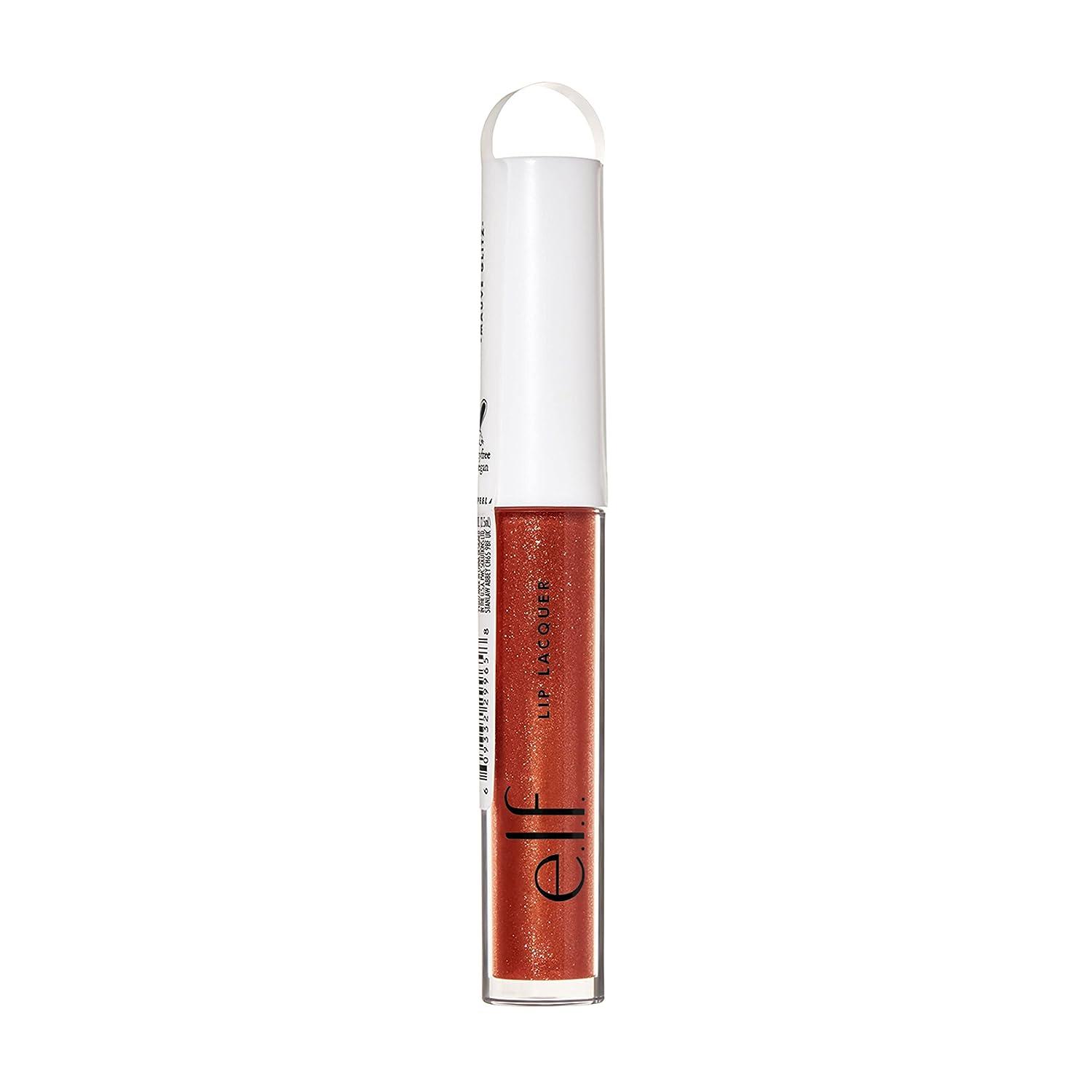 e.l.f. Lip Lacquer Nourishing Non-Sticky Ultra-Shine Lip Gloss With Sheer  Color Infused With Vitamins A & E Vegan & Cruelty-Free Mauve Glitz