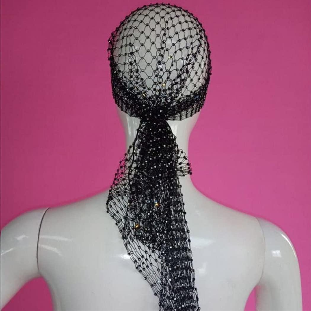 Rhinestone Mesh Headband Sparkly Wide Head Scarf Crystal