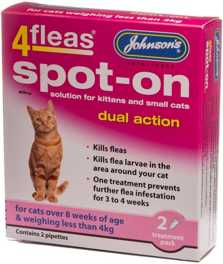 Picture of WUNDAPETS JOHNSONS 4FLEAS SPOT ON DUAL ACTION KITTENS & SMALL CATS FLEA ...