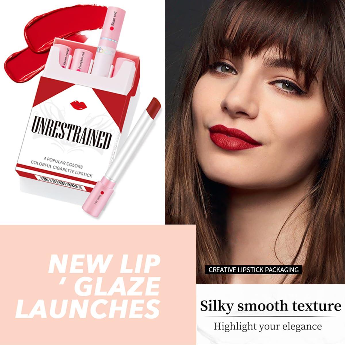cigarette lipstick Buy 4 Colors Tube Cigarette Lipstick Set | Long Lasting Velvet Matte &  Waterproof Lip Stain