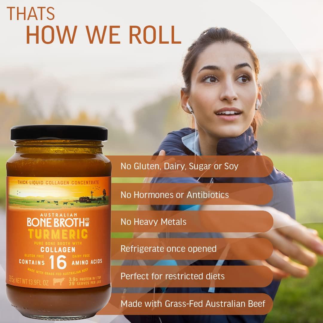 Australian Beef Bone Broth Concentrate Turmeric Flavor Turmeric, Ginger, Black Pepper Bone