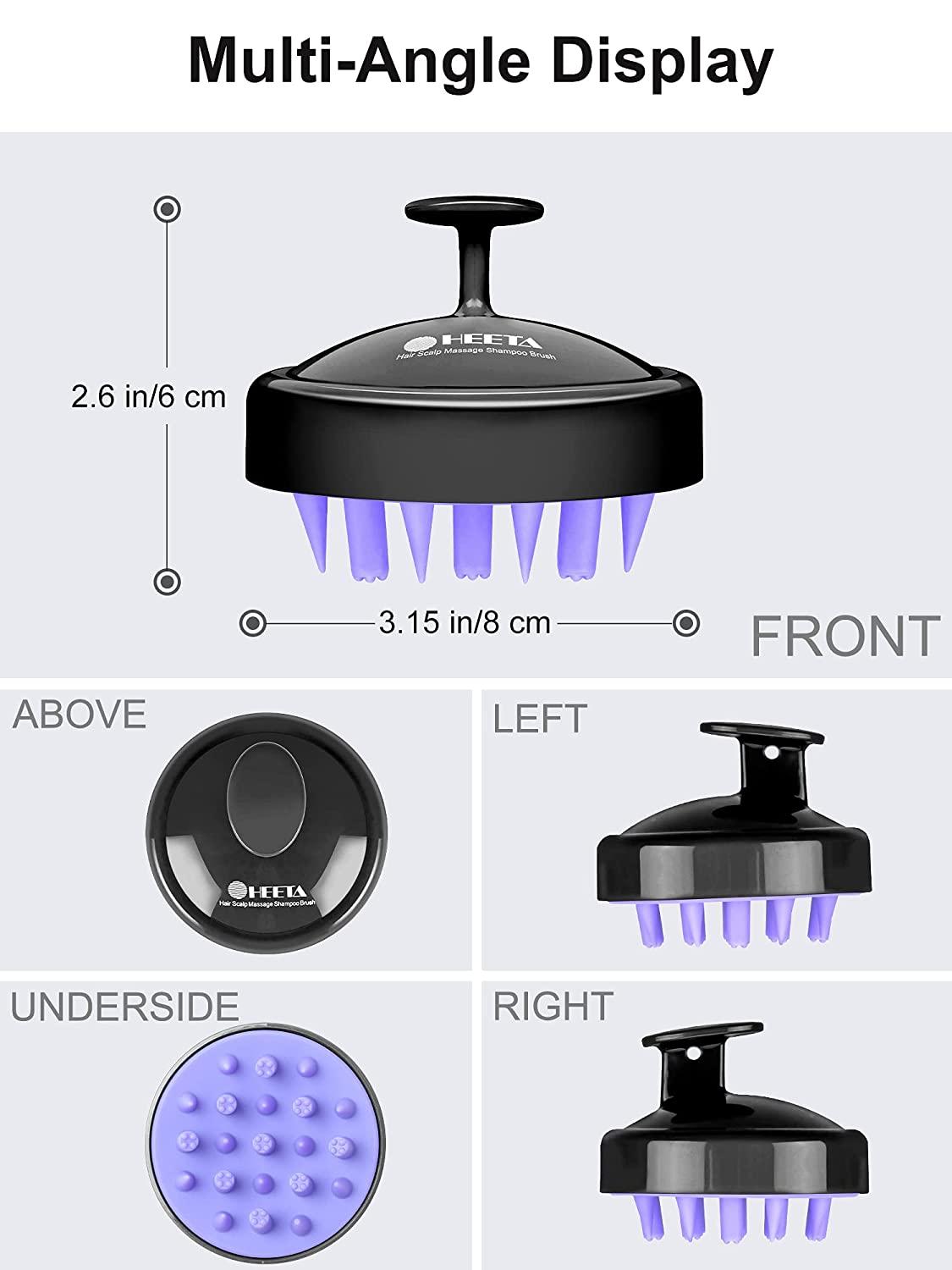 HEETA Hair Scalp Massager Brush, Updated Hair Shampoo Brush, Wet & Dry