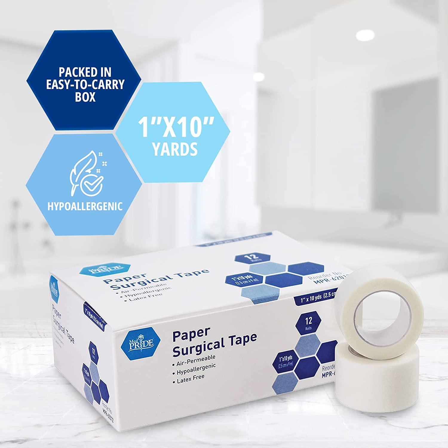 Medpride Paper Surgical Tape, Pack of 12, Size 1" x 10 Yards