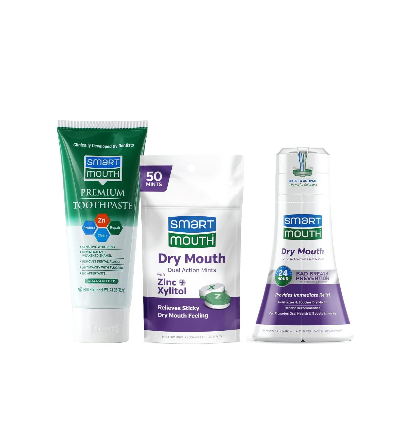 SmartMouth Package with Dry Mouth Activated Mouthwash 16 Fl Oz