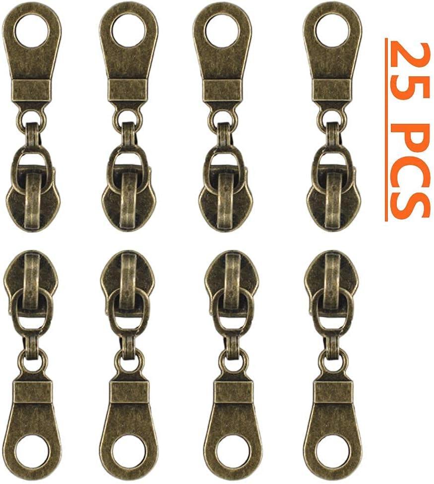 10Yards Bulk Zippers #5 Nylon Coil Zippers by The Yard with 20pcs Zipper  Sliders Pulls for Sewing Crafts Bages (Beige)