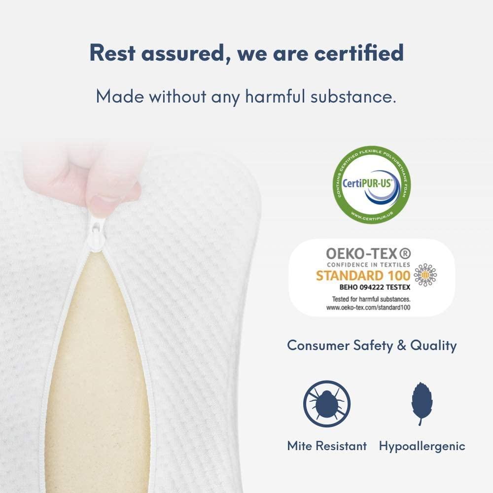 Cushion Lab Extra Dense Orthopedic Knee Pillow for Back Pain Relief, Leg Pain, Hip, Pregnancy, Sciatica & Joint Pain - Memory Foam Wedge Pillow