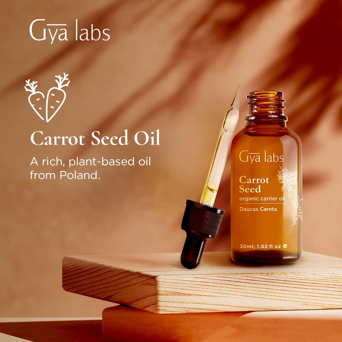 Gya Labs Organic Carrot Seed Carrier Oil 1.02 oz Soothing
