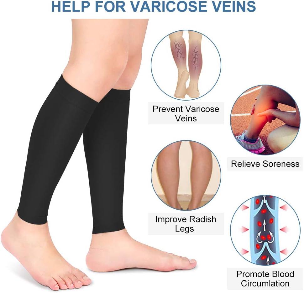 Compression Stocking Calf Compression Sleeves Medical Footless Compression  Socks Shin Splints Leg Brace 20-30mmHg with Graduated Pressure for Swelling Varicose  Veins Calf (Black-L)