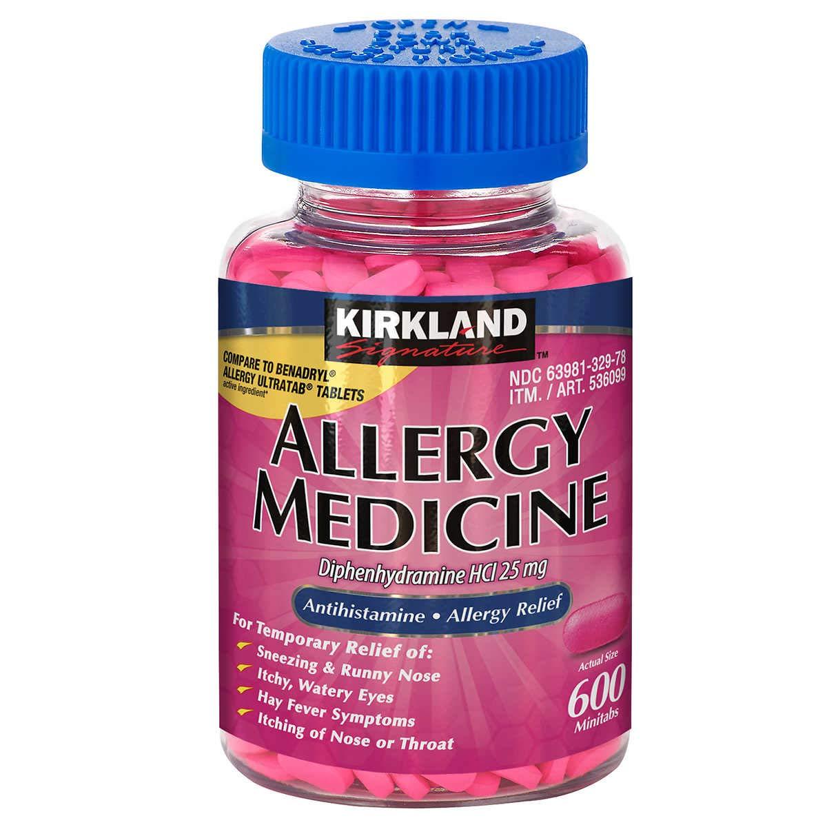 Kirkland Signature Allergy Medicine 25mg Diphenhydramine HCI 600 Tablets
