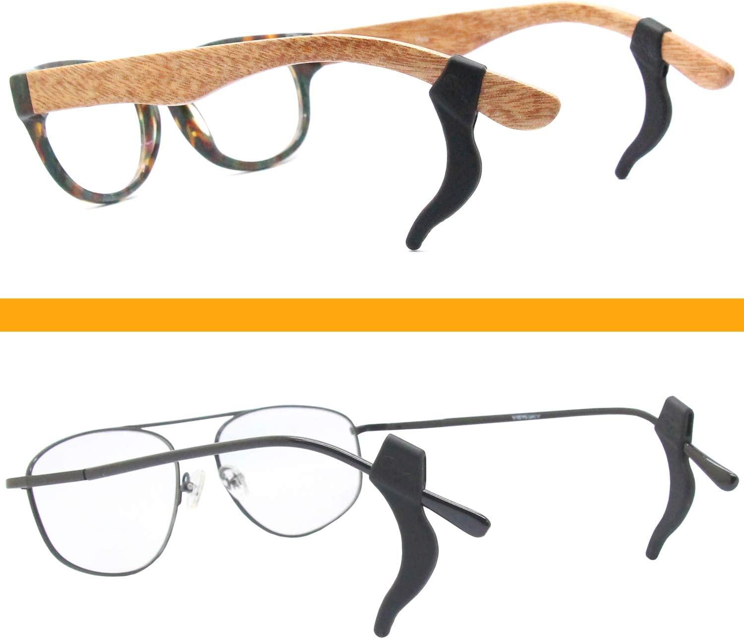 SMARTTOP Upgrade Eyeglass Ear Grips 2 holes design glasses holder Comfort  Silicone Anti-Slip Elastic Eyeglasses Retainers Ear Hook Prevent Eyewear  Sunglasses Spectacles Glasses Slipping(WHITE+BLACK) 10 White+black