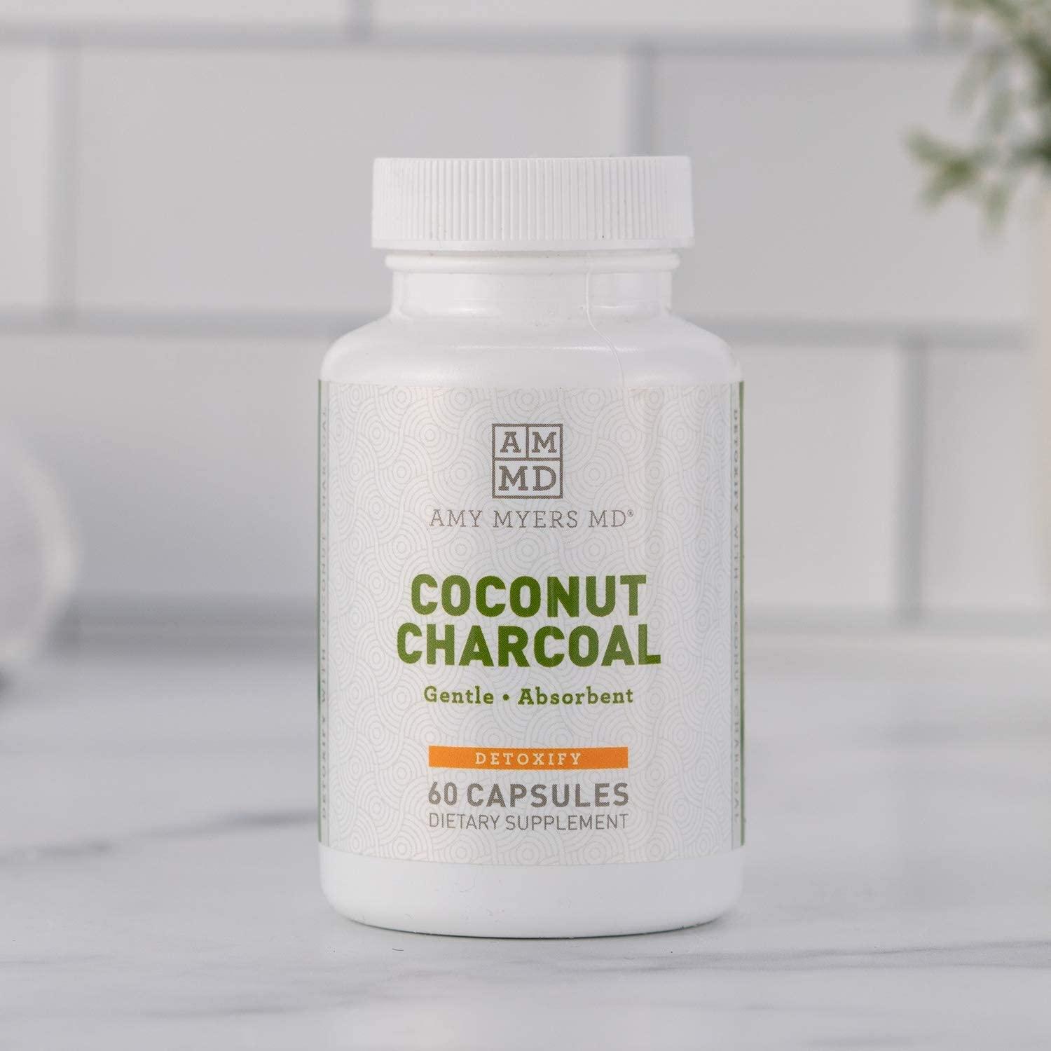 Dr. Amy Myers Coconut Charcoal Capsules Natural Gas Relief & Toxin
