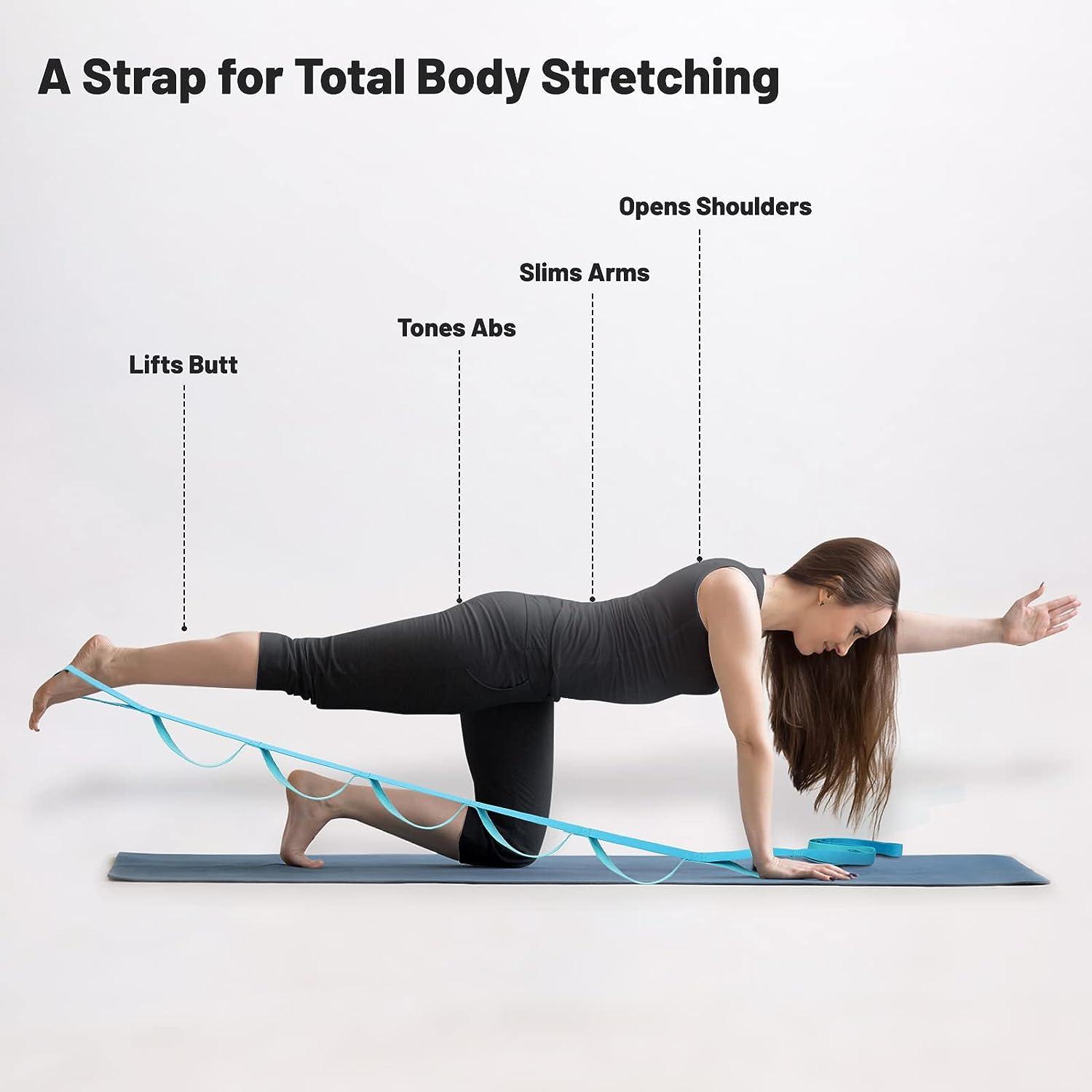 Trideer Yoga Strap Stretching Strap - 10/12 Loops Non-Elastic