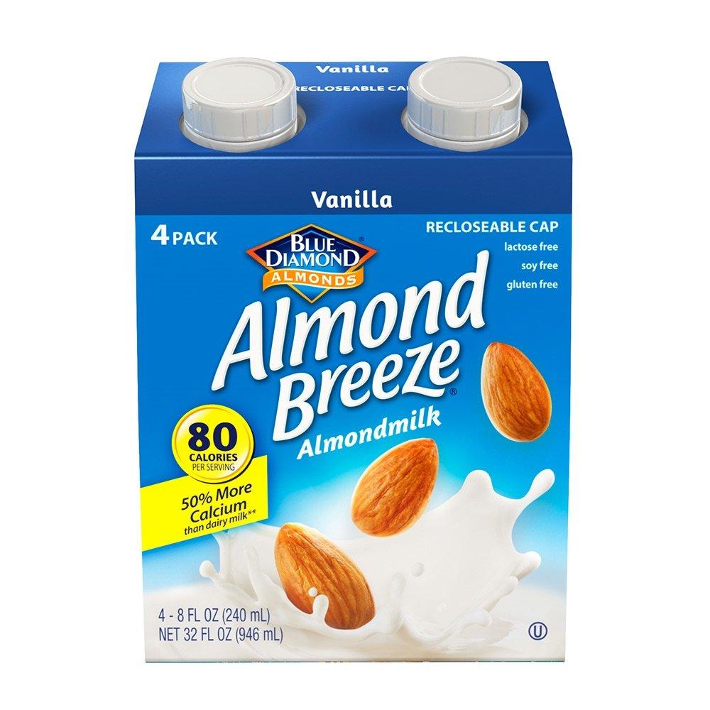 Almond Breeze Vanilla Almond Milk 8oz Dairy Free, Pack of 4