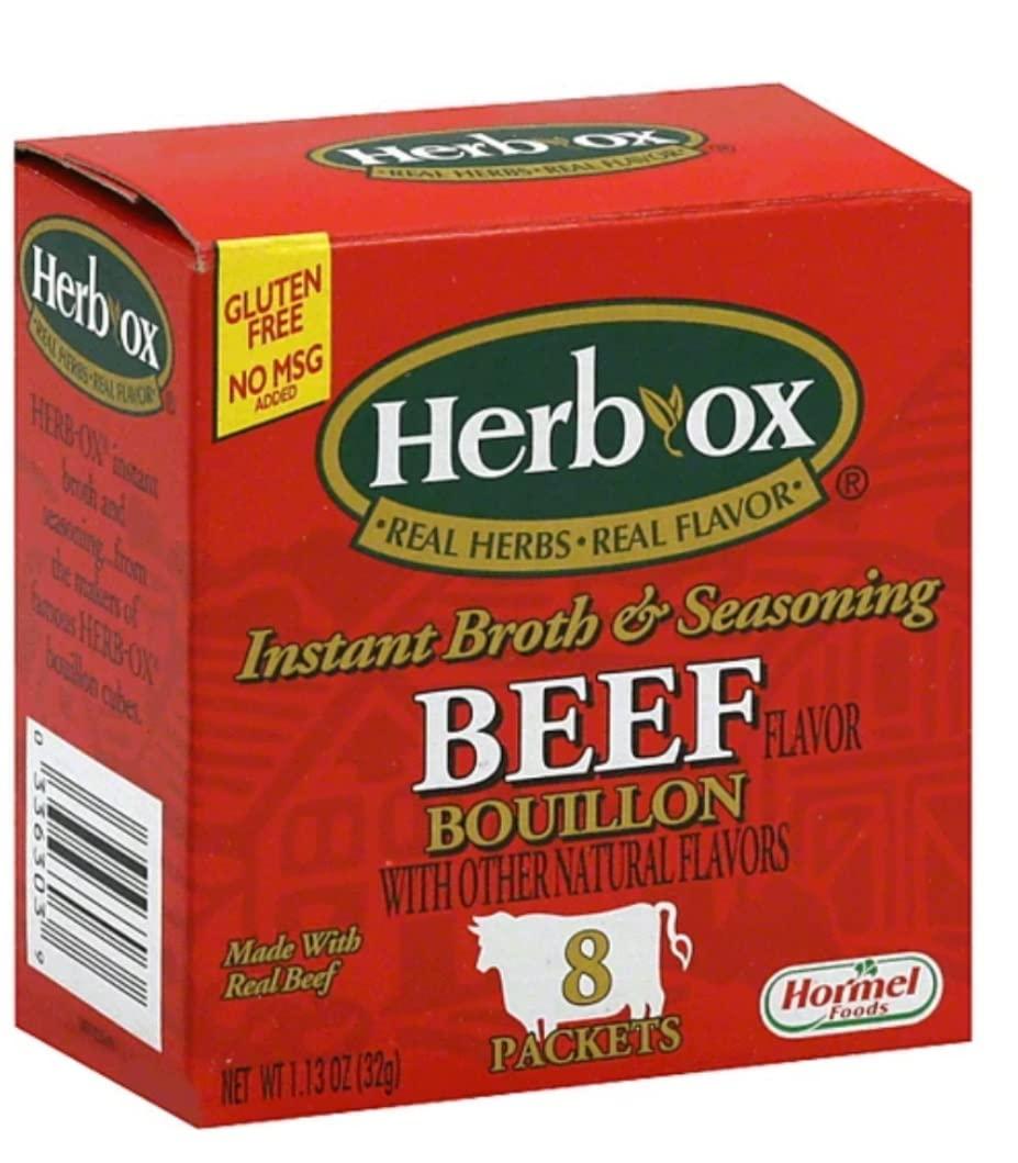 Herb Ox Beef Bouillon, 25 Cubes and 8 Packets (Pack of 2) with Make