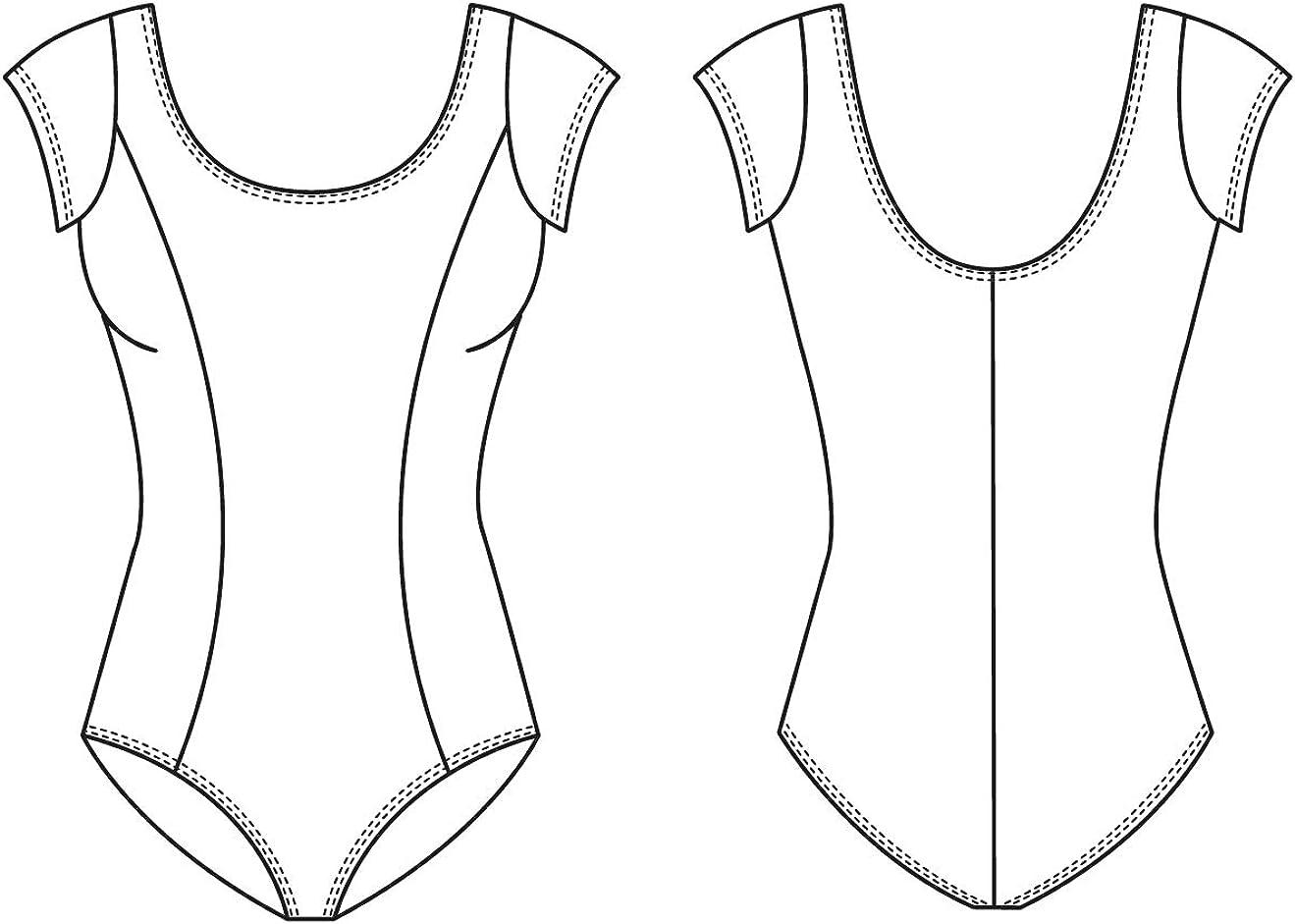 Mirella Women's Princess Seam V-Front Leotard Maillot Camisola Con Costuras De Princesa Para Mujer, Granates, M/Largo