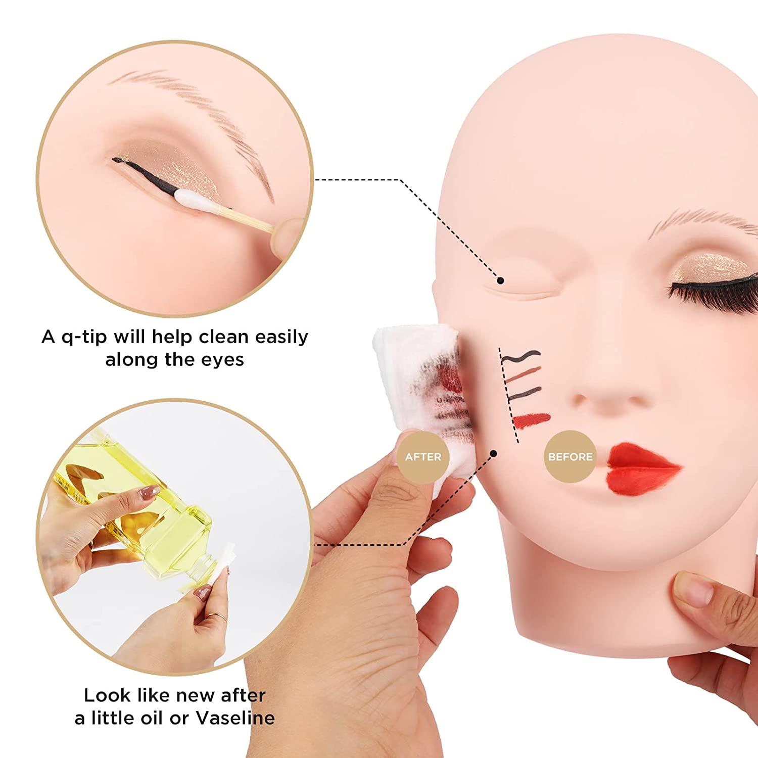 Soft Silicone Cosmetology Mannequin Head For Makeup/Grafting Eyebrow  Design/ Massage / Practice Face Painting Doll Model