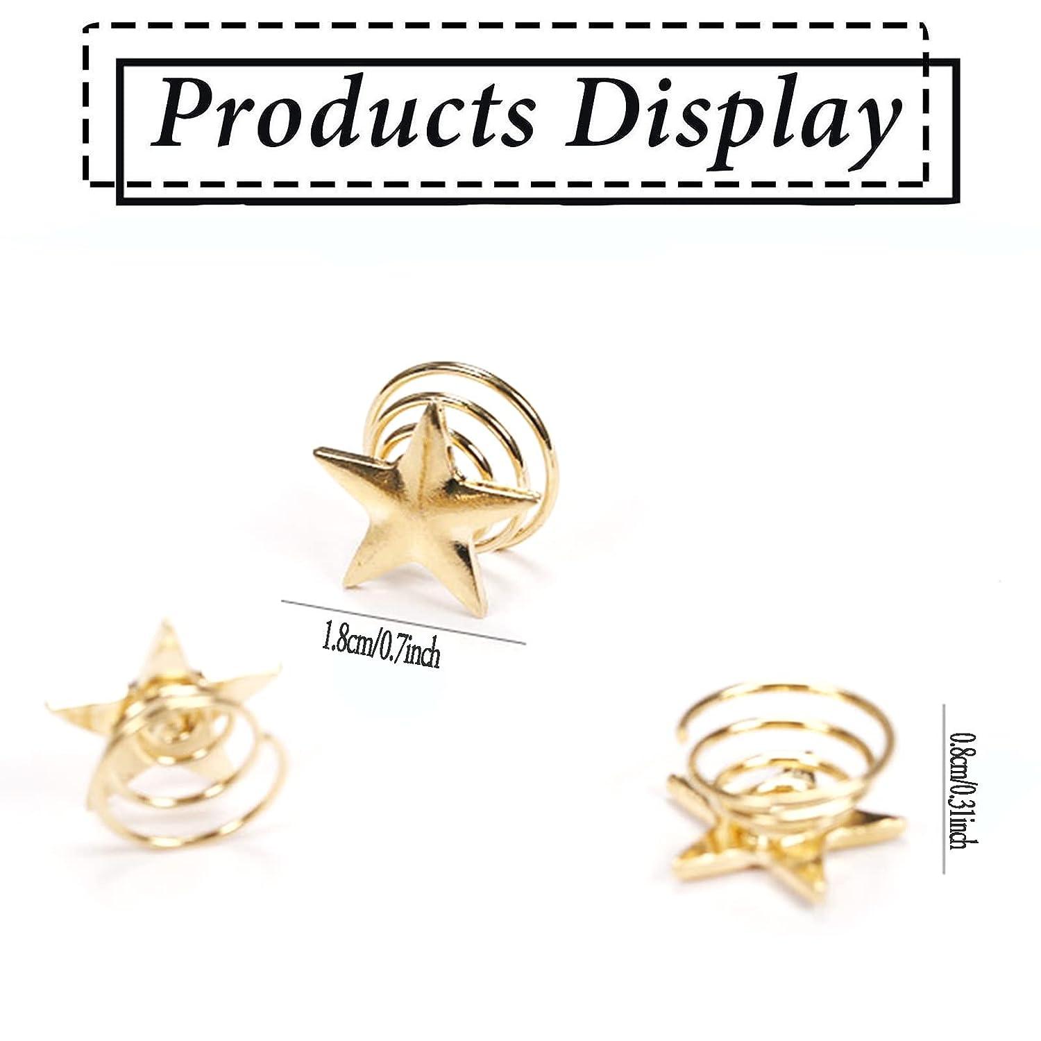 NAISKA 8PCS Gold Star Hair Accessories Spiral Hair Pins Wedding Stars