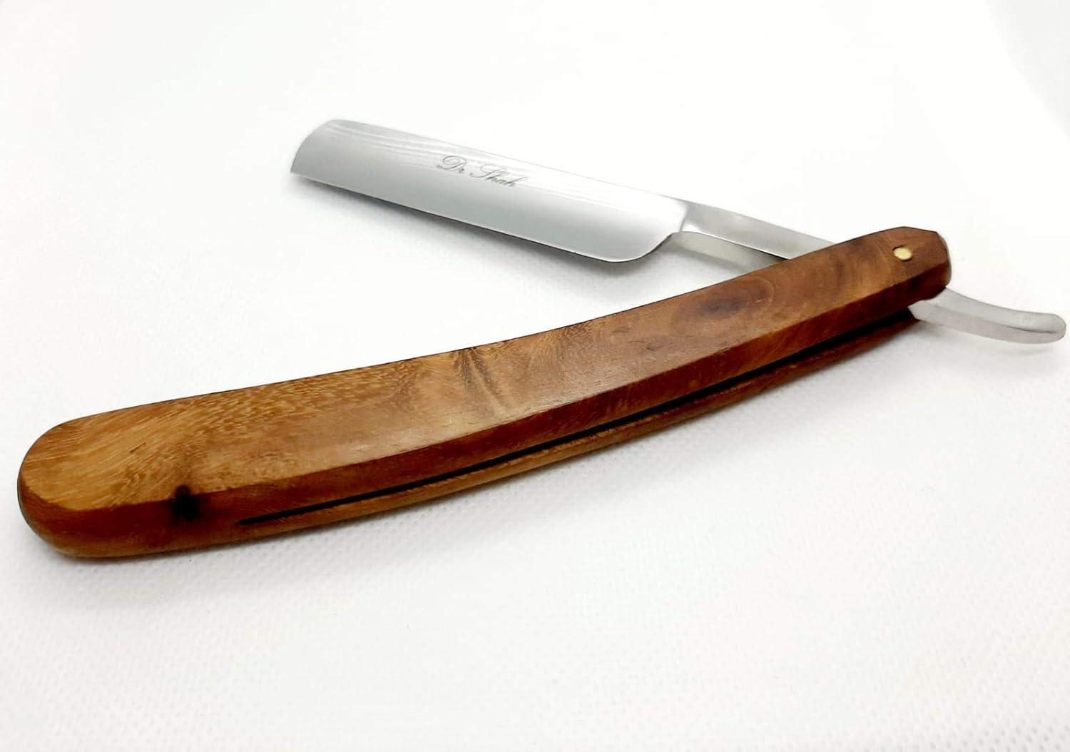 Professional Rust-Free Shaving Razor with Colorful Wooden Handle & Gold ...