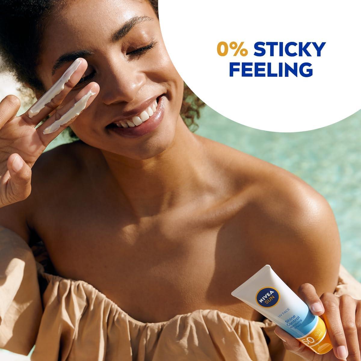 NIVEA Sun UV Face Shine Control SPF 50 Cream 50ml Protects Against