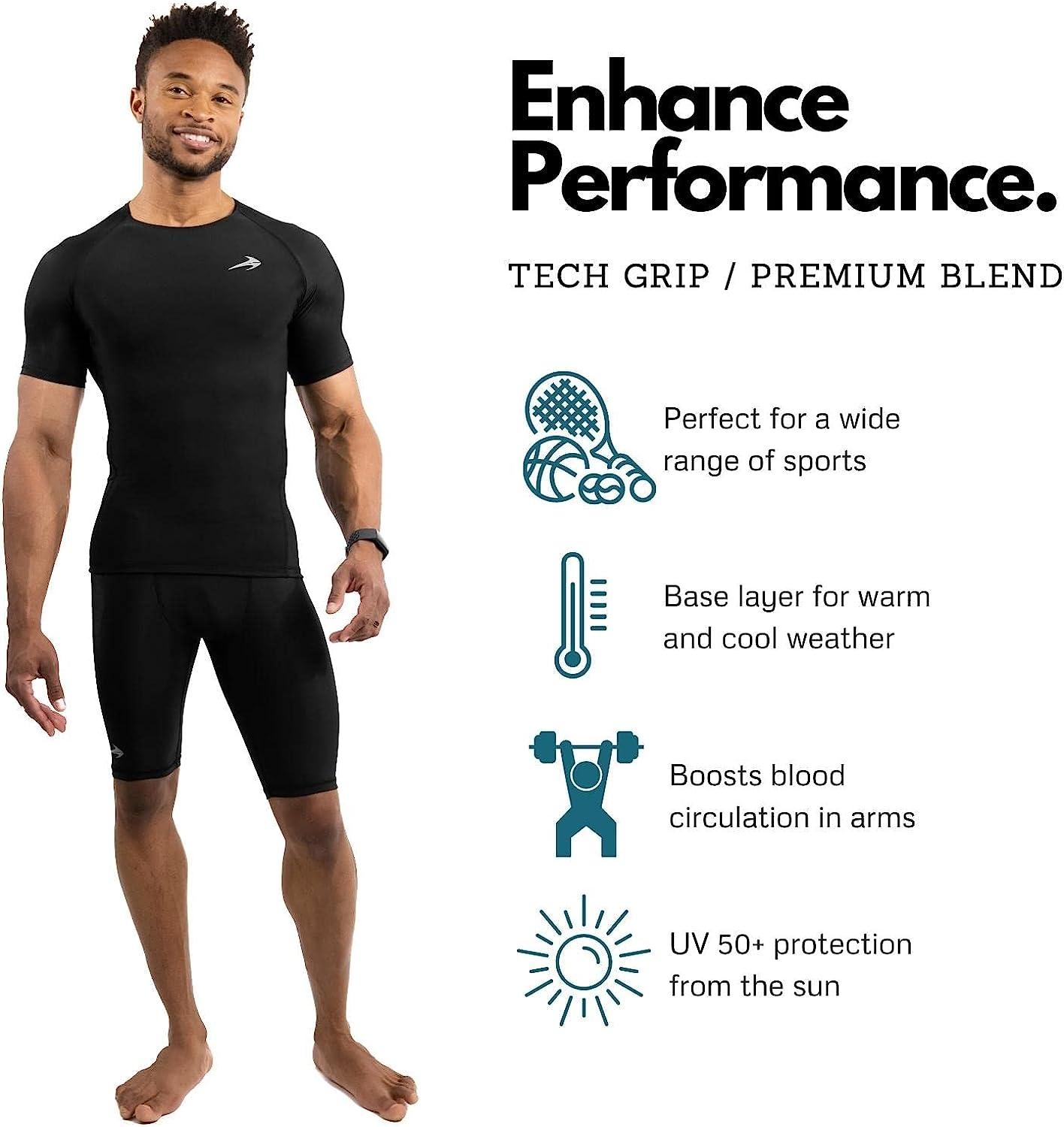 CompressionZ Men's Short Sleeve Compression Shirt - Athletic Base