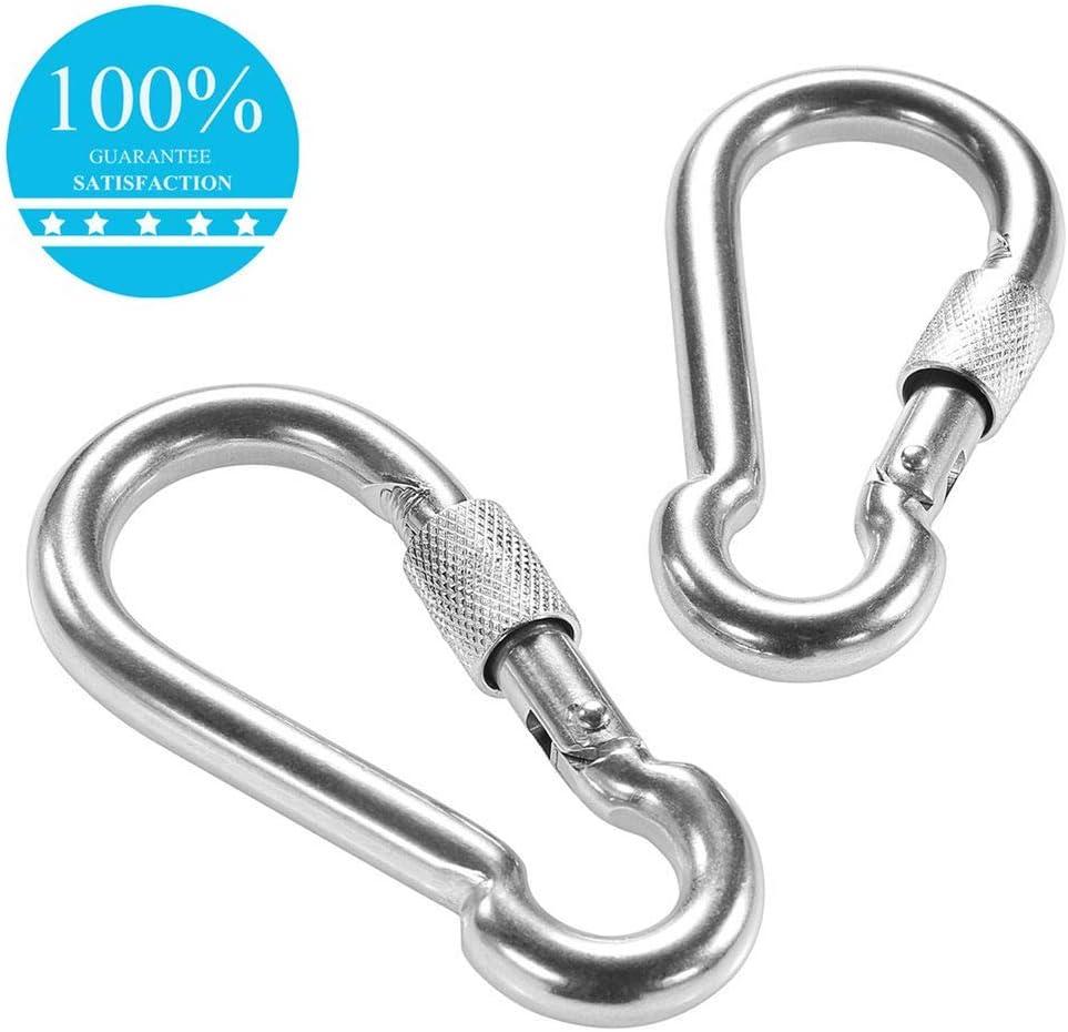 PROND Heavy Duty 316 Stainless Steel Screw Lock Carabiner Hooks ...