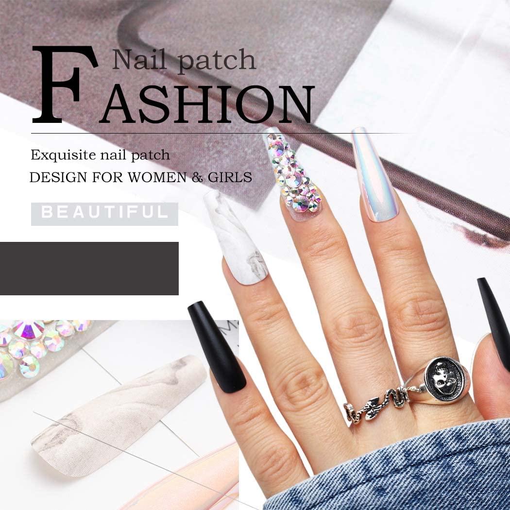 Glam Black Crystal Nail Trend