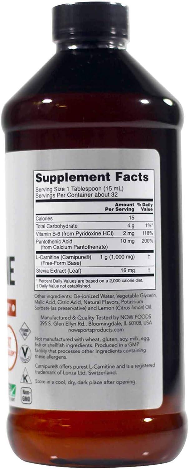 now l carnitine liquid Now Foods L-Carnitine Liquid Citrus Flavor 1000 mg - 16 oz | Natural Energy  Booster | Buy Now with Express International Delivery
