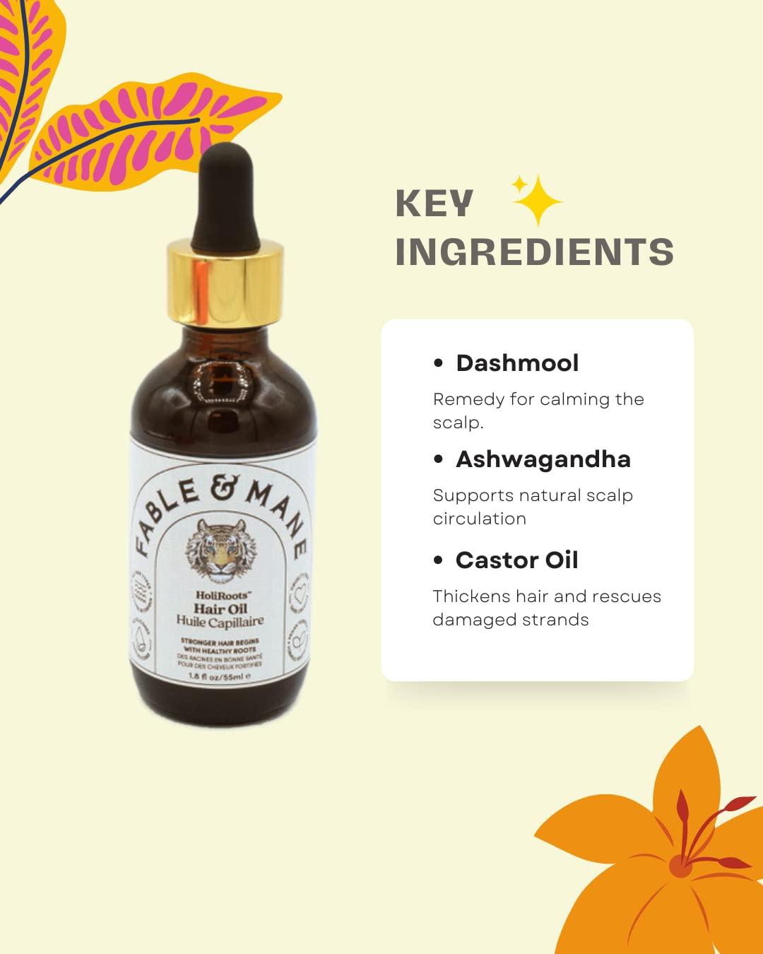 Fable and Mane PreWash Hair Oil 1.8 oz Nourishing and Rejuvenating