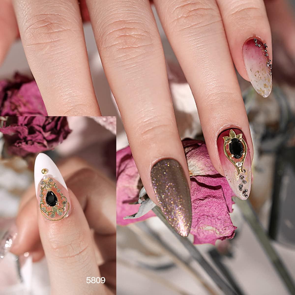 20Pcs Black 3D Nail Charms - Luxury 24K Gold & Black Zircon Art Jewels for  DIY Nails - Crystal AB Rhinestones Included | Buy Now with Express  International Delivery | GoSupps.com