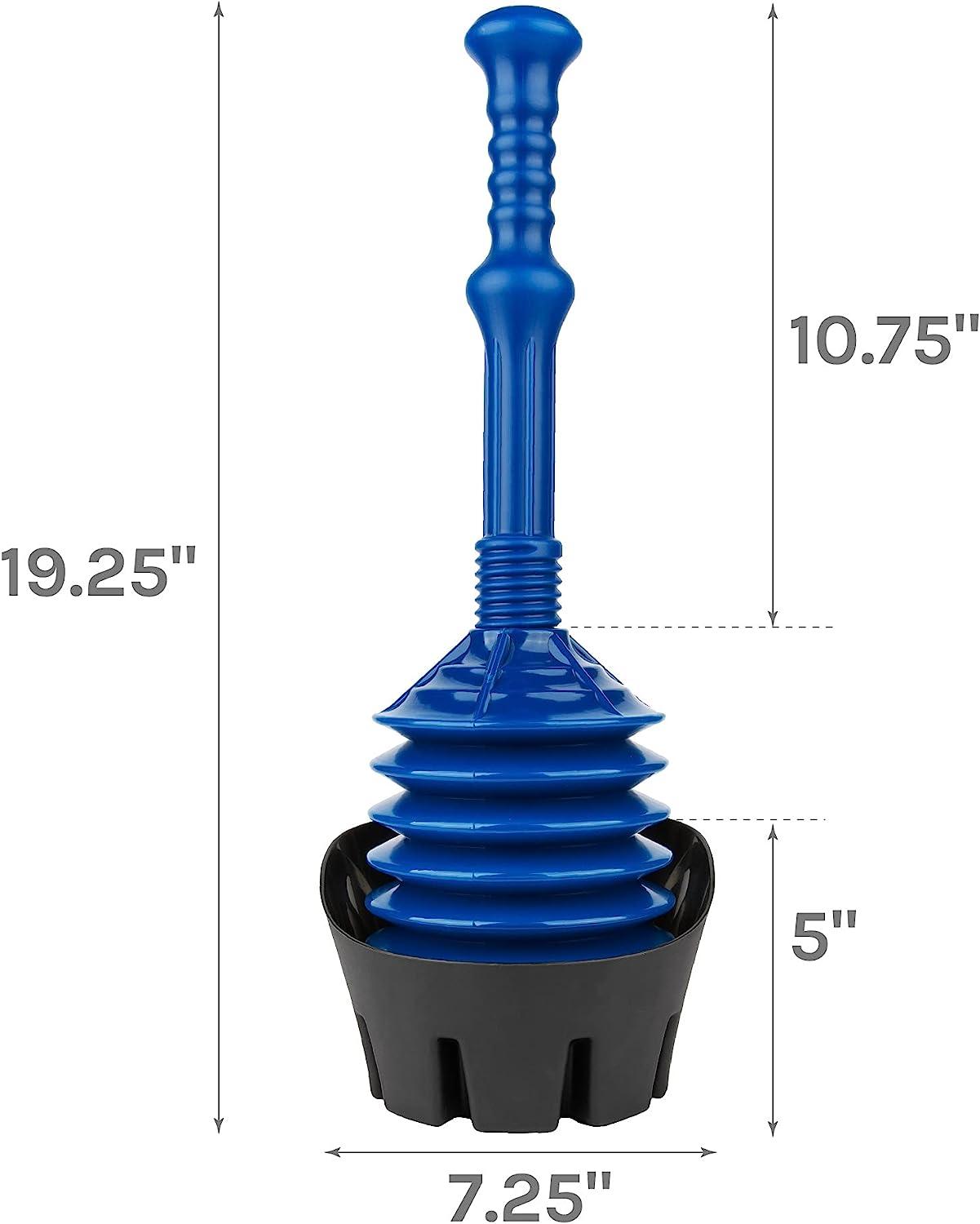 JS Jackson Supplies Blue Bellows Accordion Toilet Plunger with Black