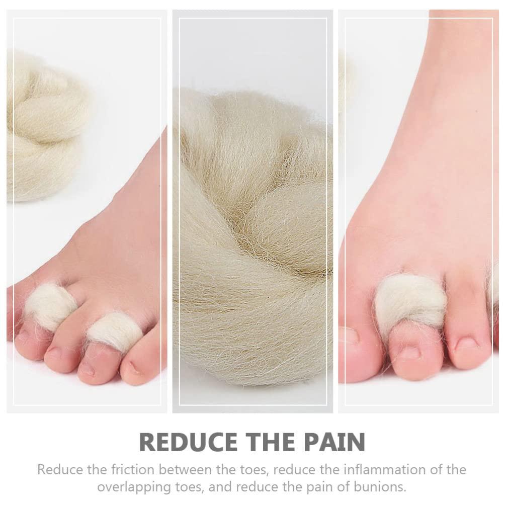 Toe Separator Wool Cushion Little Toe Spacer Bunion Corrector Bunion Relief  Protector for Overlapping Toe Beige