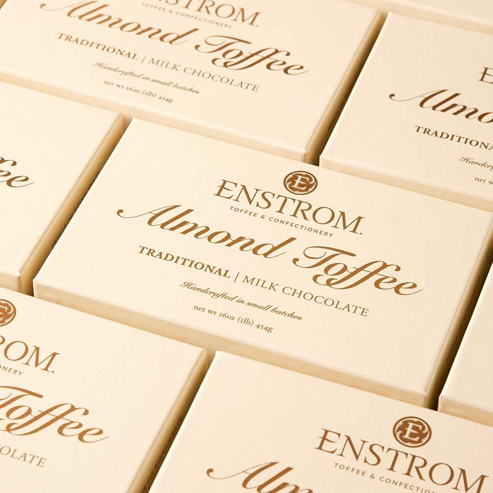 Enstrom Milk Chocolate Almond Toffee 1lb Box Handcrafted Gluten Free