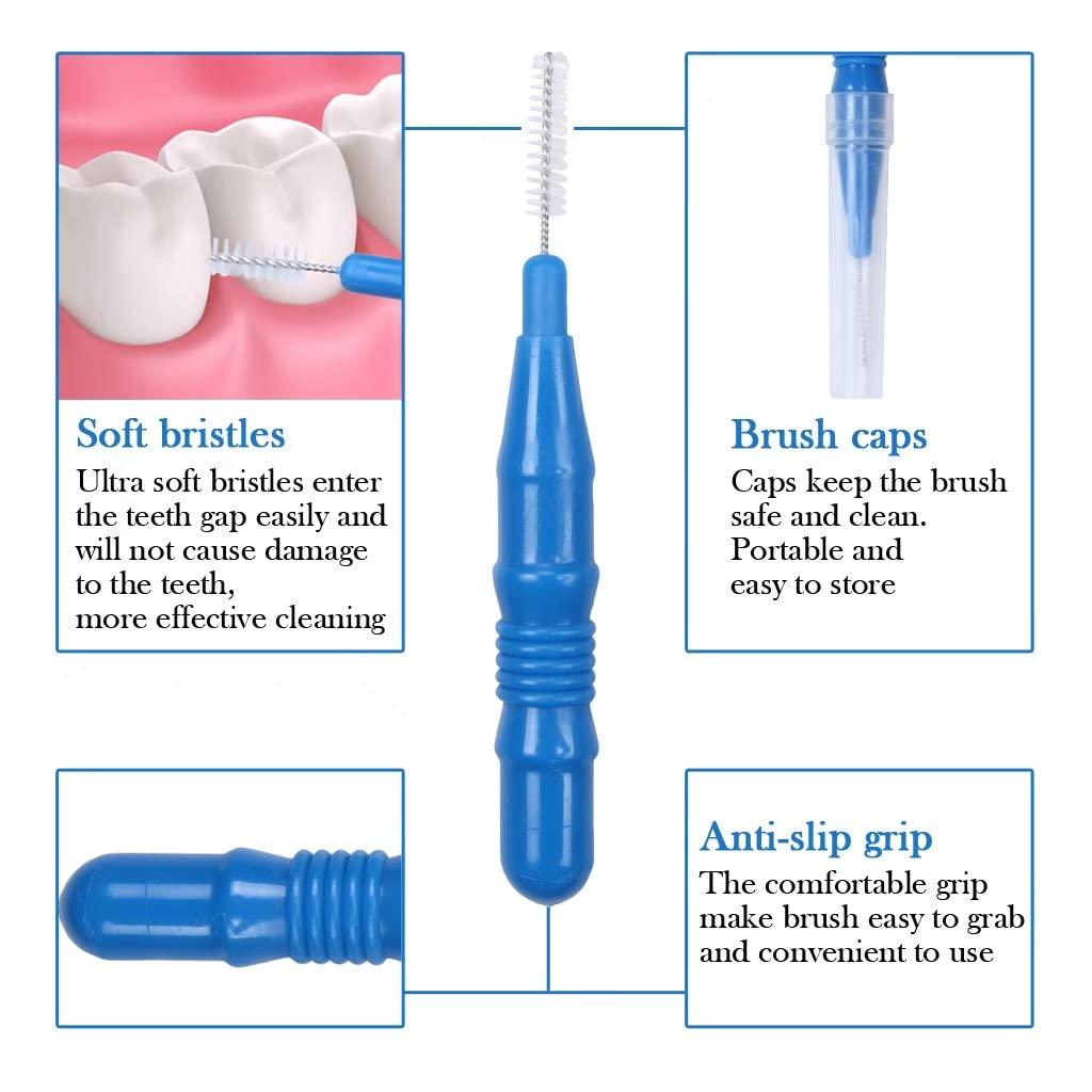 100 Pieces Interdental Brush,Toothpicks Tooth Flossing Head Oral Dental Hygiene Brush,Teeth