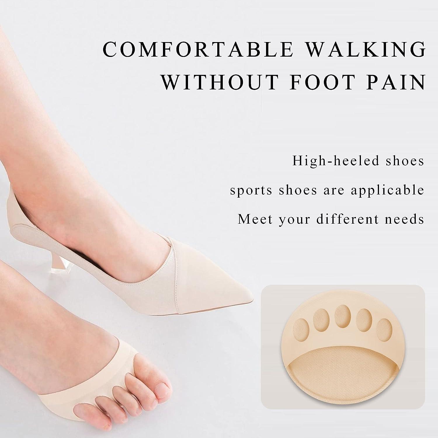 Forefoot Pads Honeycomb Fabric Metatarsal Cushions Ball of Foot Cushion  Pads for Women, 5 Colors (5 Pairs)