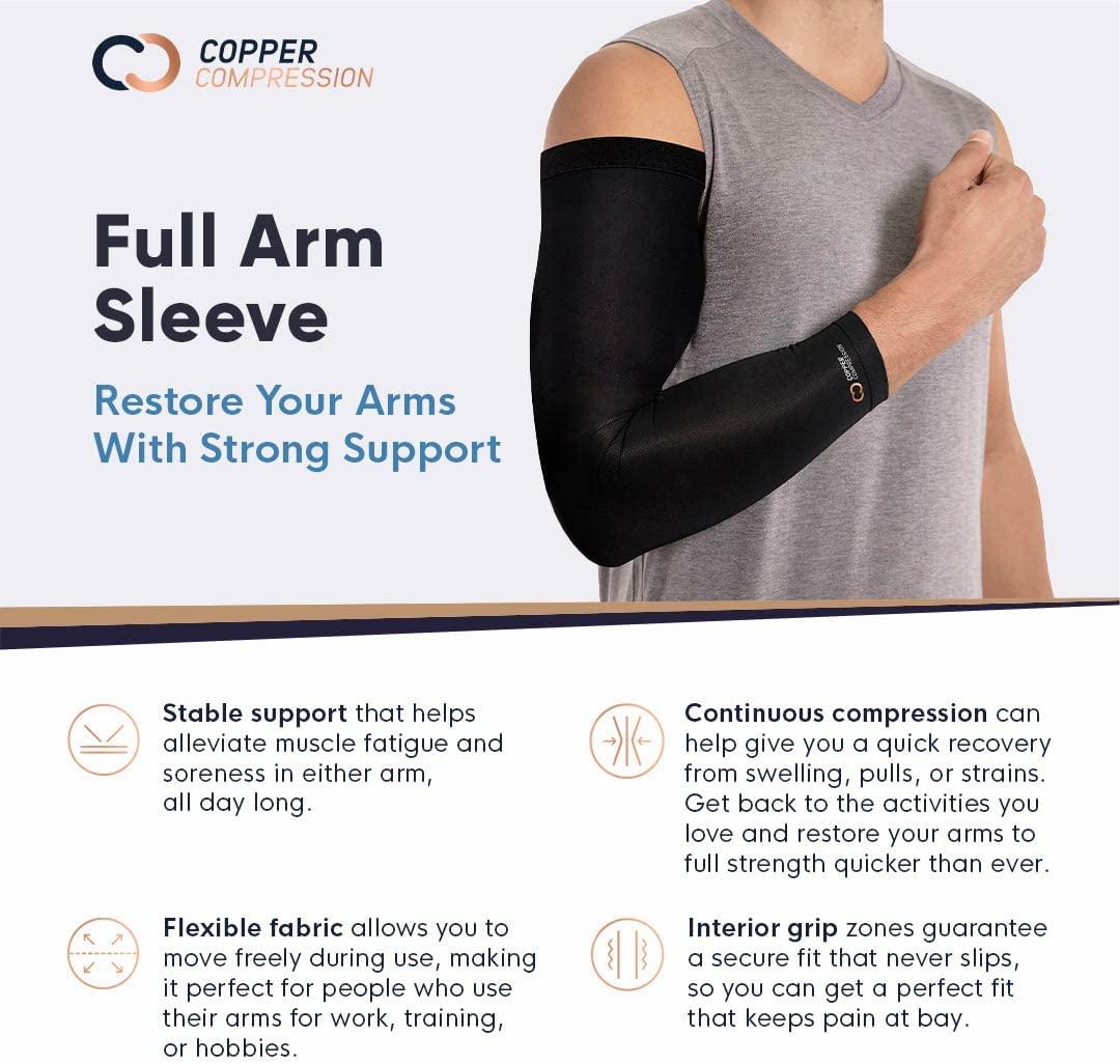 Copper Arm Sleeve | Black | Unisex | Small | Copper Compression
