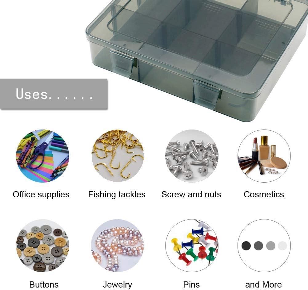 Upgrade 9 Grids Plastic Organizer Box with Dividers, Craft Organizer,  Plastic Jewelry Organizer Box, Small Parts Container, Box Organizer with  Dividers for Beads, Earring, Rings, Buttons and so on 9 Grids 1 Pack