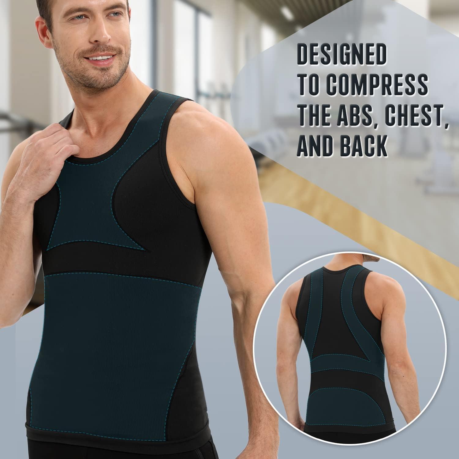 Mens Slimming Vest Body Shaper Compression Shirt Sleeveless Tummy Tank Top
