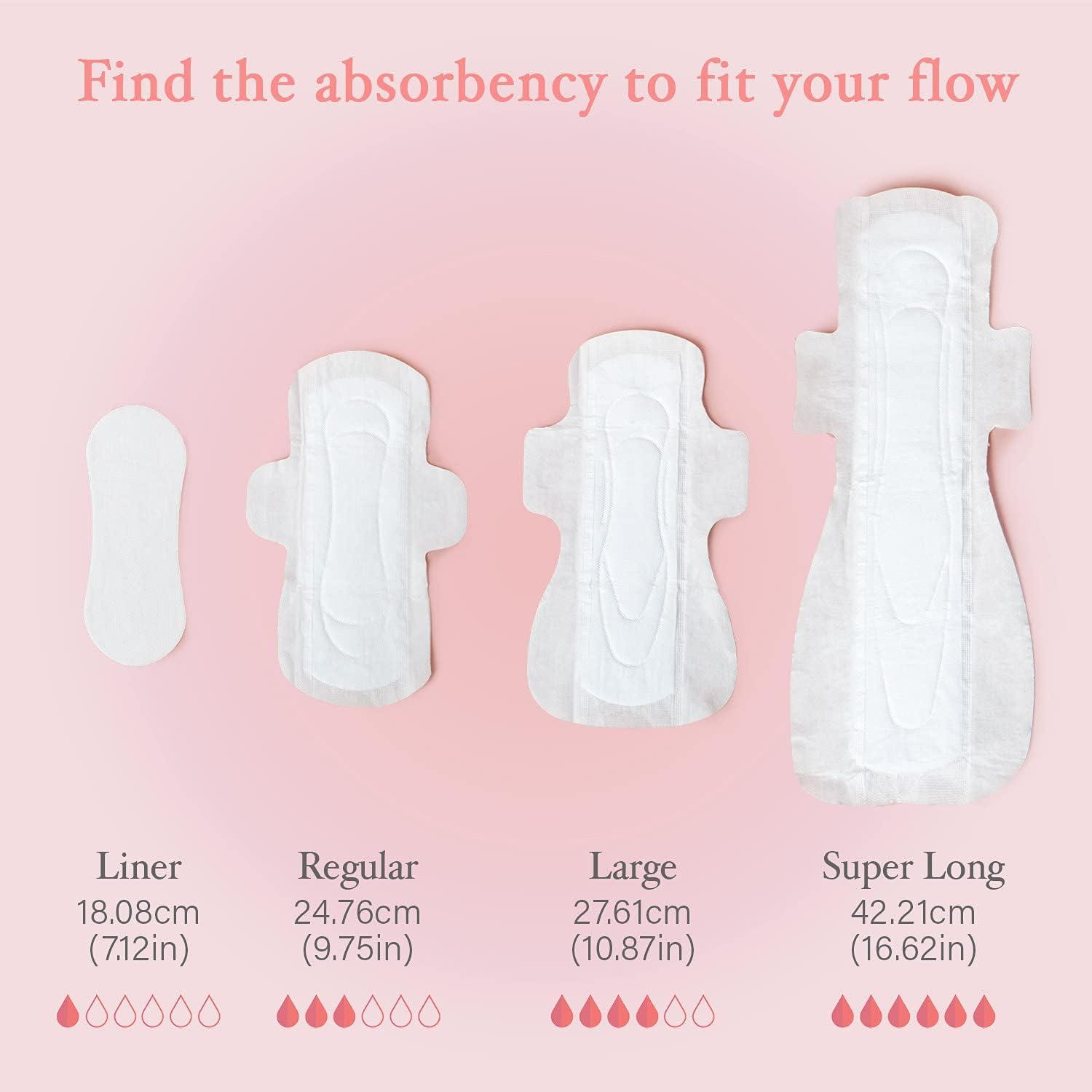 Livlit Ultra Thin Panty Liners Sanitary Pads, 100 Certified Organic