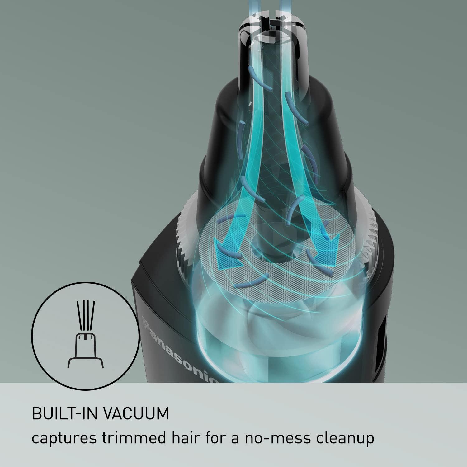 Panasonic ERGN70K Ear and Nose Hair Trimmer with Vacuum Cleaning