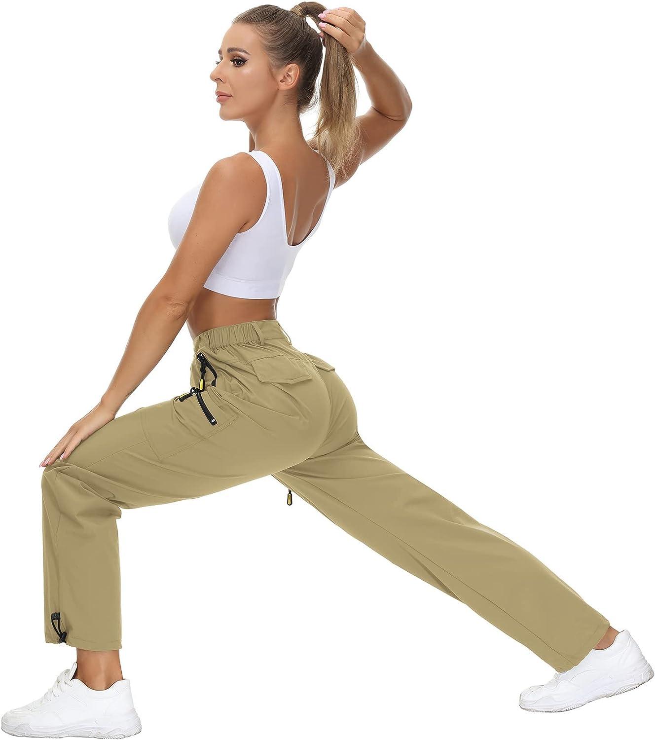 Boladeci Hiking Pants Women Lightweight Quick Dry Stretch Elastic Waist  Drawstring Casual Camping Fishing Golf Travel Pants with Pockets Beige S :  : Clothing, Shoes & Accessories