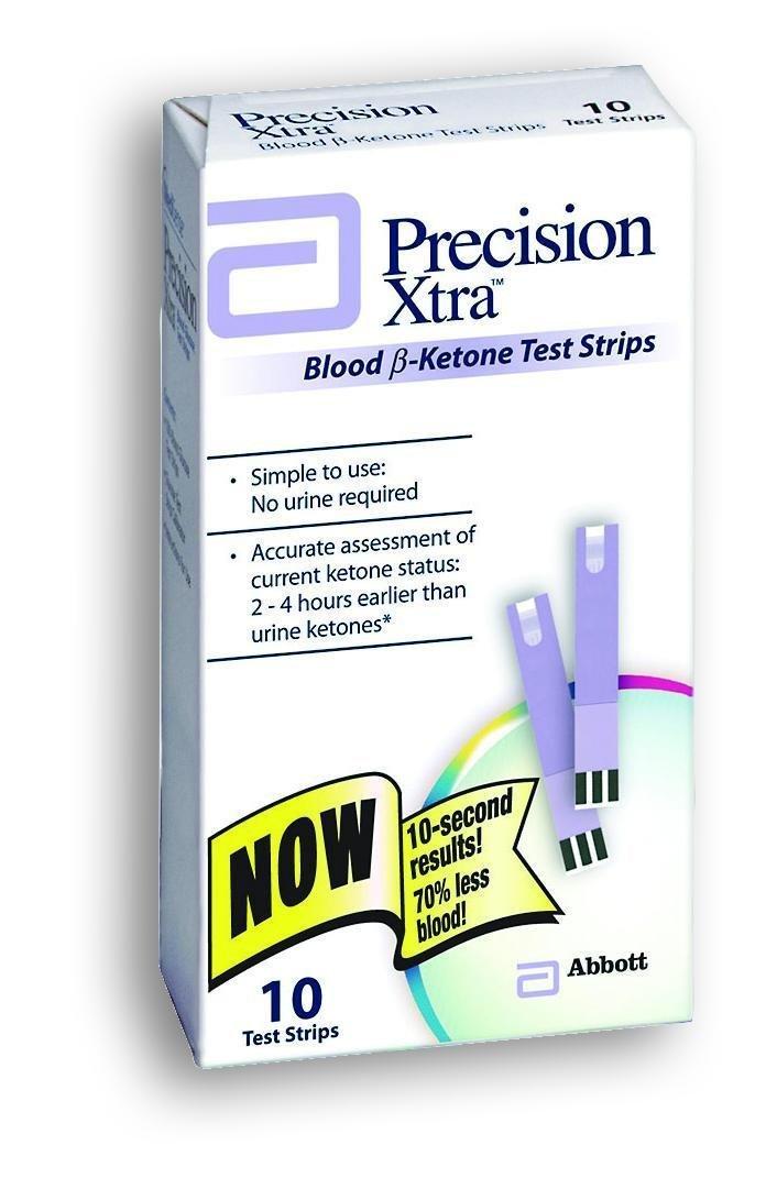 Precision Xtra Blood Ketone Test Strips 10 ea in Box