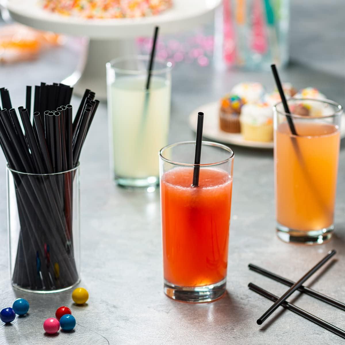 Comfy Package Wide Straws Disposable Plastic Straws for Drinking, Assorted  Colors 100-Pack 