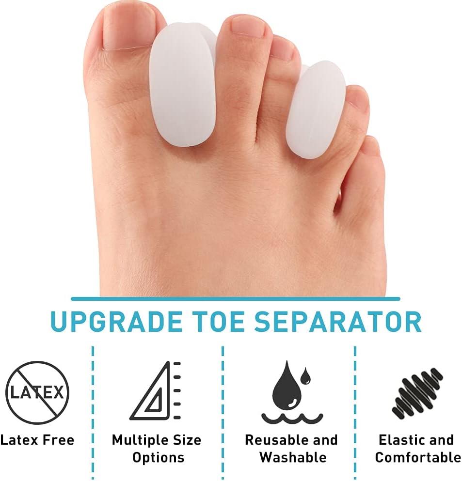 Kimihome 14 Packs Gel Toe Separator Overlapping Toes, Bunions Relief, Prevent Friction. White