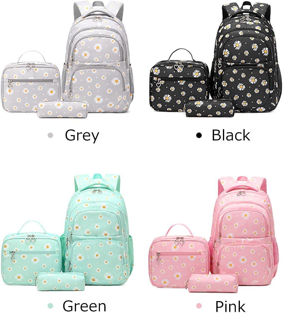 daisy bookbag school backpack for girls large capacity kids bags wth lunch  bag,school backpack for girls teens, lightweight elementary bookbags